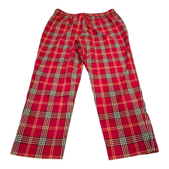 Chaus Red and White Plaid Pull‎ On Straight Leg Pants Plus Size XXL NEW - Picture 5 of 14